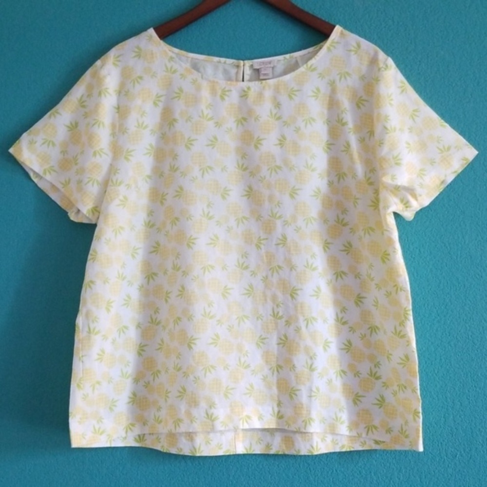 NWT J.Crew Pineapple Print Linen Blend Top